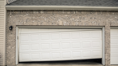 Broken Two Car Residential Garage Door